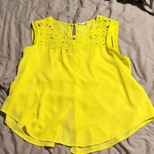 Eyeshadow Bright Yellow Sleeveless Blouse